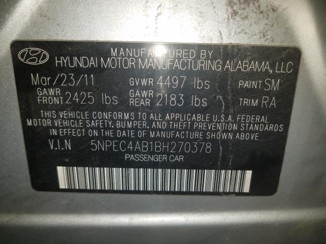 Photo 9 VIN: 5NPEC4AB1BH270378 - HYUNDAI SONATA SE 