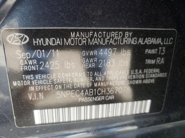 Photo 9 VIN: 5NPEC4AB1CH367078 - HYUNDAI SONATA SE 