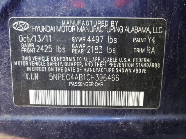 Photo 9 VIN: 5NPEC4AB1CH396466 - HYUNDAI SONATA SE 