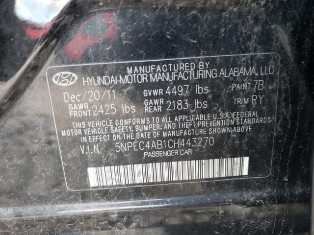 Photo 9 VIN: 5NPEC4AB1CH443270 - HYUNDAI SONATA 