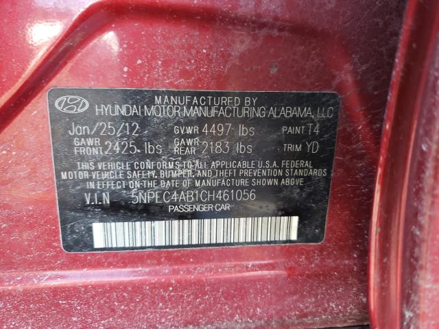 Photo 9 VIN: 5NPEC4AB1CH461056 - HYUNDAI SONATA SE 