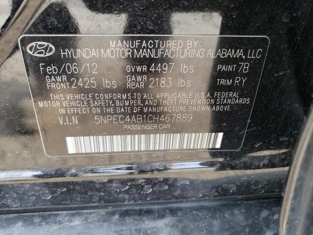 Photo 11 VIN: 5NPEC4AB1CH467889 - HYUNDAI SONATA SE 