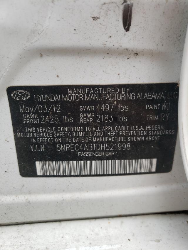 Photo 9 VIN: 5NPEC4AB1DH521998 - HYUNDAI SONATA SE 