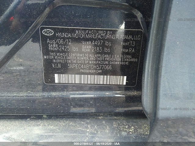 Photo 8 VIN: 5NPEC4AB1DH577066 - HYUNDAI SONATA 