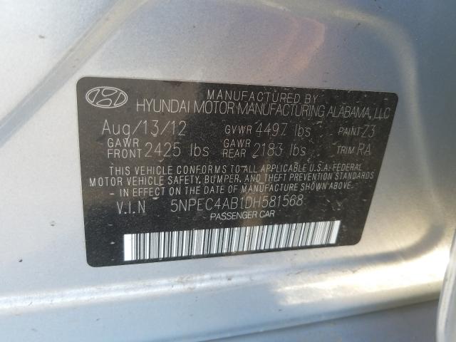 Photo 9 VIN: 5NPEC4AB1DH581568 - HYUNDAI SONATA SE 