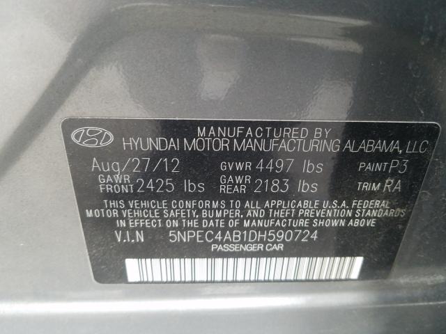 Photo 9 VIN: 5NPEC4AB1DH590724 - HYUNDAI SONATA SE 