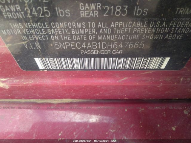 Photo 8 VIN: 5NPEC4AB1DH647665 - HYUNDAI SONATA 