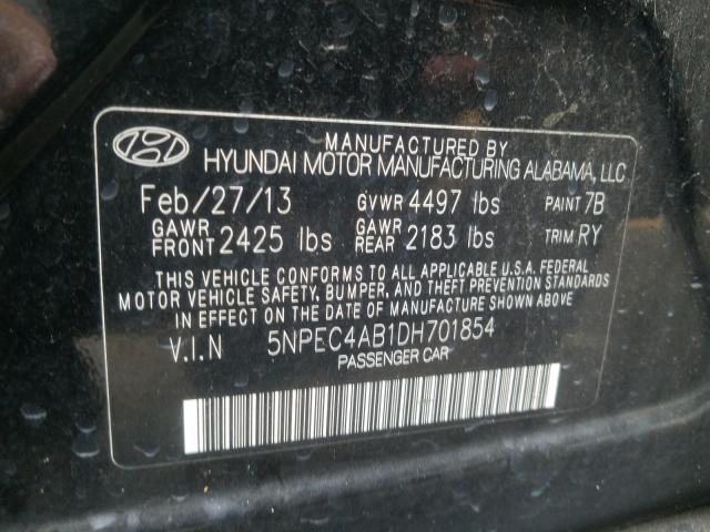 Photo 9 VIN: 5NPEC4AB1DH701854 - HYUNDAI SONATA SE 