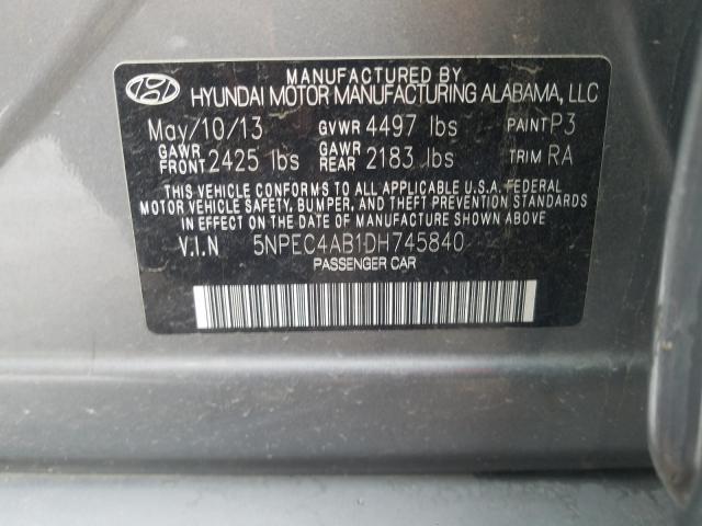 Photo 9 VIN: 5NPEC4AB1DH745840 - HYUNDAI SONATA SE 