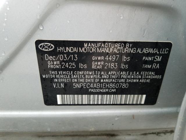 Photo 9 VIN: 5NPEC4AB1EH860780 - HYUNDAI SONATA SE 