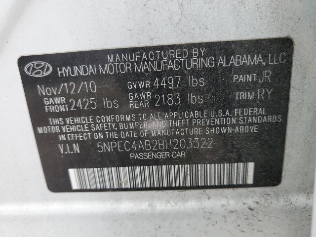 Photo 9 VIN: 5NPEC4AB2BH203322 - HYUNDAI SONATA SE 