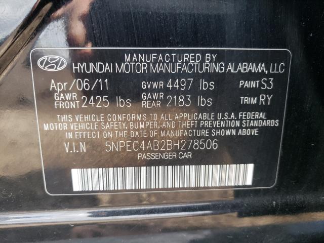 Photo 9 VIN: 5NPEC4AB2BH278506 - HYUNDAI SONATA SE 