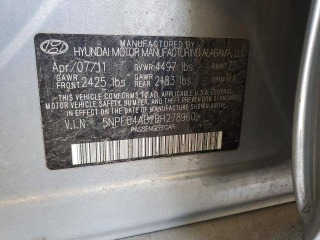 Photo 11 VIN: 5NPEC4AB2BH278960 - HYUNDAI SONATA 