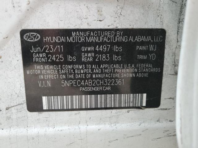 Photo 11 VIN: 5NPEC4AB2CH322361 - HYUNDAI SONATA SE 