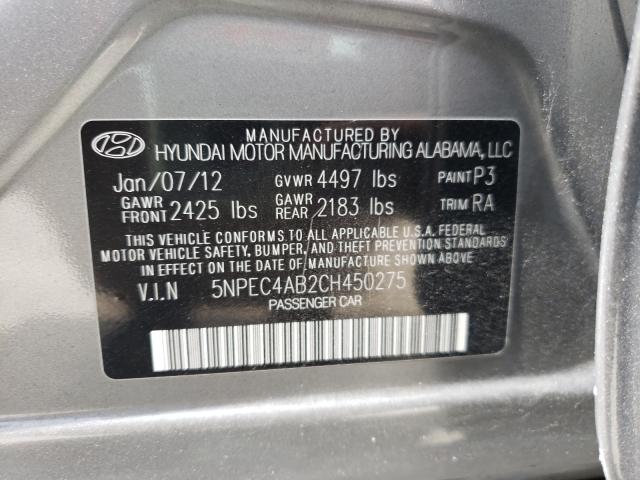 Photo 9 VIN: 5NPEC4AB2CH450275 - HYUNDAI SONATA SE 