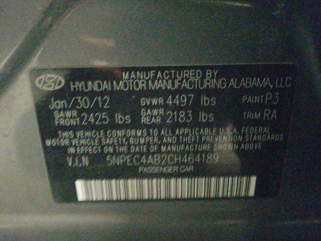 Photo 9 VIN: 5NPEC4AB2CH464189 - HYUNDAI SONATA SE 