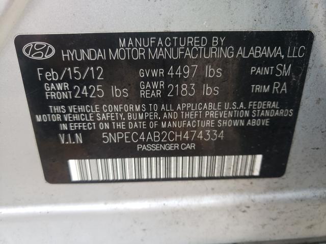 Photo 9 VIN: 5NPEC4AB2CH474334 - HYUNDAI SONATA SE 