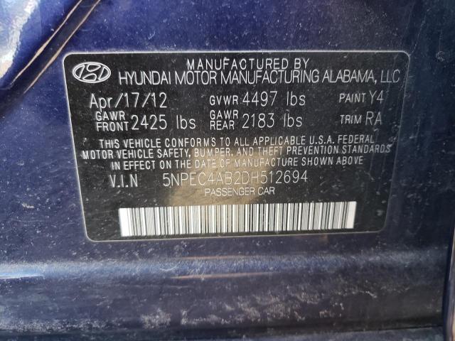 Photo 11 VIN: 5NPEC4AB2DH512694 - HYUNDAI SONATA SE 