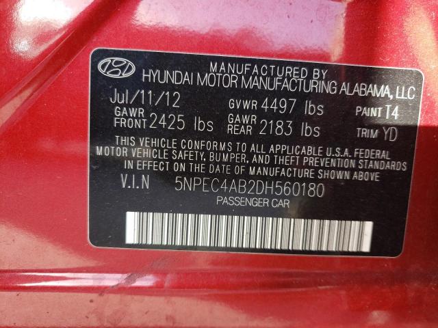 Photo 11 VIN: 5NPEC4AB2DH560180 - HYUNDAI SONATA SE 