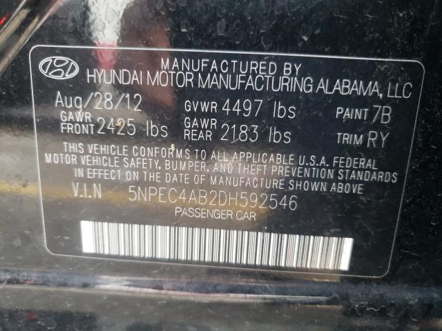 Photo 9 VIN: 5NPEC4AB2DH592546 - HYUNDAI SONATA SE 