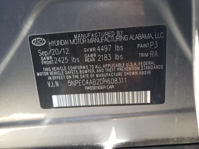 Photo 9 VIN: 5NPEC4AB2DH608311 - HYUNDAI SONATA SE 