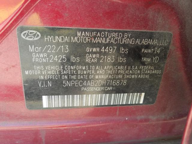 Photo 9 VIN: 5NPEC4AB2DH716878 - HYUNDAI SONATA SE 