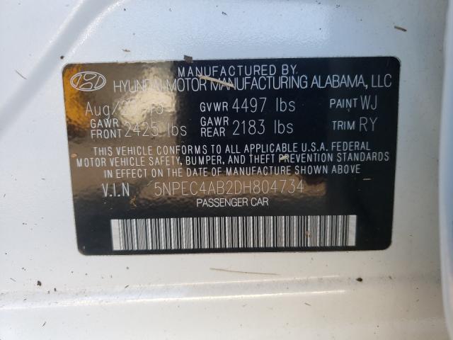 Photo 9 VIN: 5NPEC4AB2DH804734 - HYUNDAI SONATA 