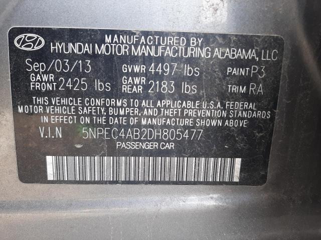 Photo 12 VIN: 5NPEC4AB2DH805477 - HYUNDAI SONATA SE 