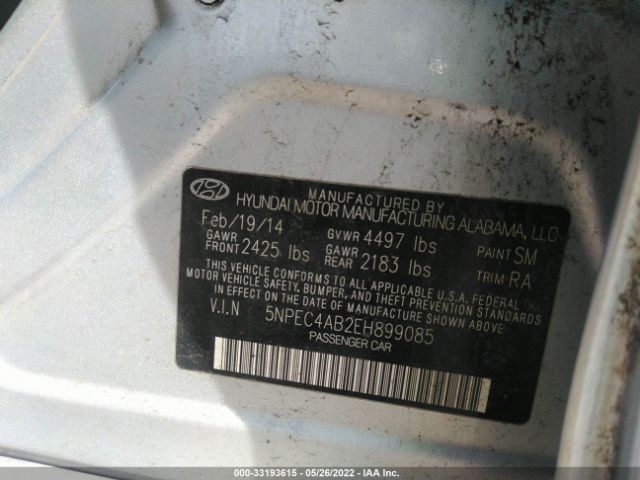 Photo 8 VIN: 5NPEC4AB2EH899085 - HYUNDAI SONATA 