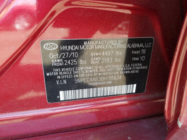 Photo 9 VIN: 5NPEC4AB3BH191634 - HYUNDAI SONATA SE 