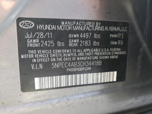 Photo 9 VIN: 5NPEC4AB3CH344188 - HYUNDAI SONATA SE 