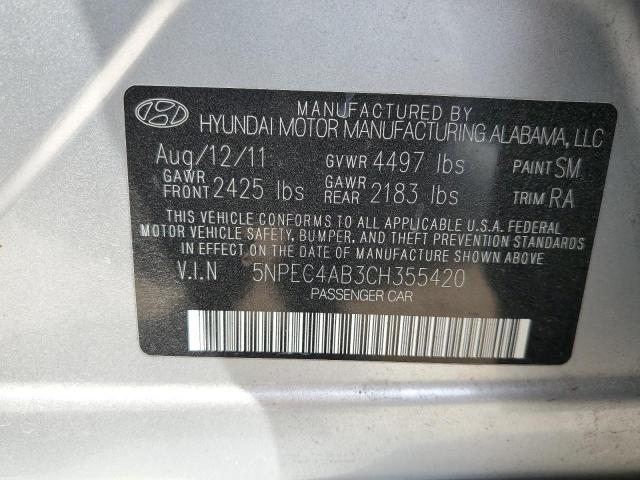 Photo 11 VIN: 5NPEC4AB3CH355420 - HYUNDAI SONATA SE 