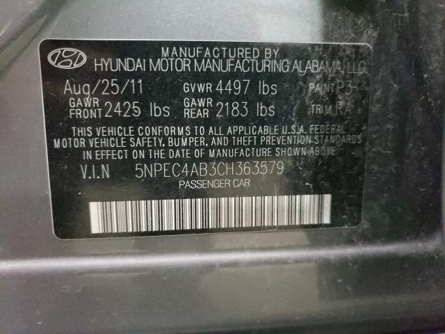 Photo 9 VIN: 5NPEC4AB3CH363579 - HYUNDAI SONATA SE 