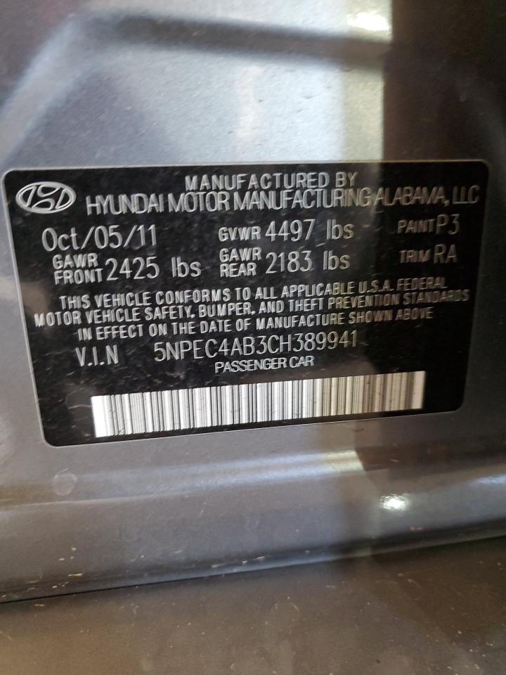 Photo 11 VIN: 5NPEC4AB3CH389941 - HYUNDAI SONATA 