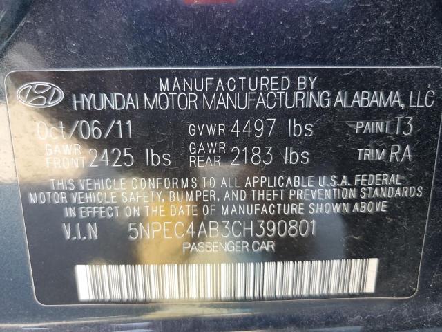 Photo 11 VIN: 5NPEC4AB3CH390801 - HYUNDAI SONATA SE 