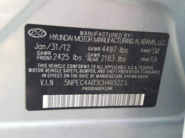 Photo 9 VIN: 5NPEC4AB3CH465223 - HYUNDAI SONATA SE 