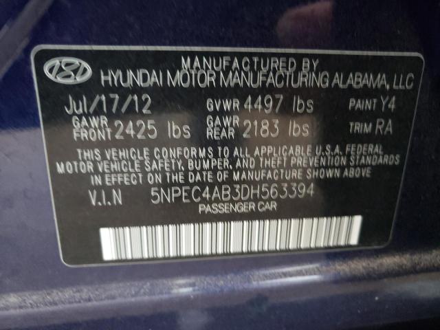 Photo 9 VIN: 5NPEC4AB3DH563394 - HYUNDAI SONATA SE 