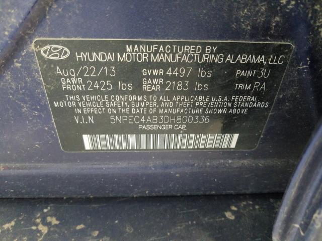 Photo 9 VIN: 5NPEC4AB3DH800336 - HYUNDAI SONATA SE 