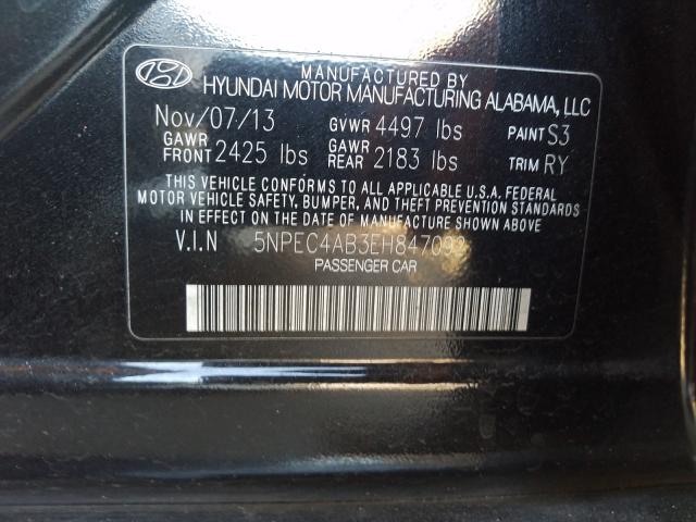 Photo 9 VIN: 5NPEC4AB3EH847092 - HYUNDAI SONATA SE 