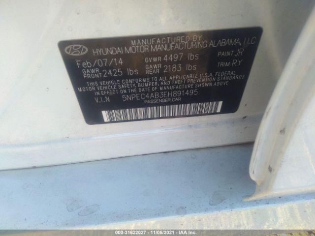 Photo 8 VIN: 5NPEC4AB3EH891495 - HYUNDAI SONATA 