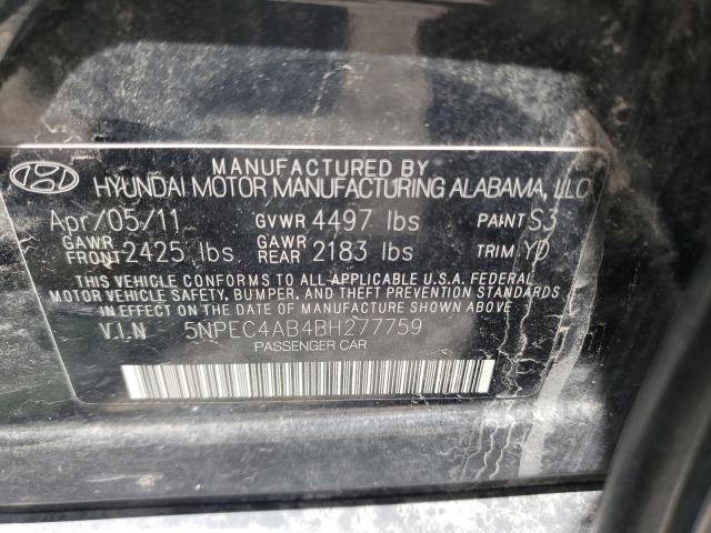 Photo 9 VIN: 5NPEC4AB4BH277759 - HYUNDAI SONATA SE 