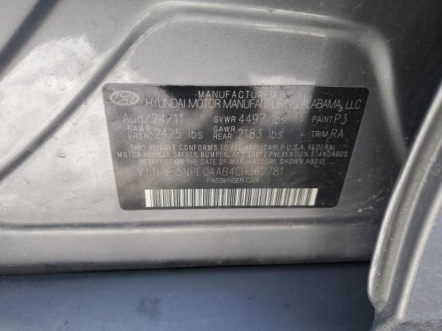 Photo 11 VIN: 5NPEC4AB4CH362781 - HYUNDAI SONATA SE 