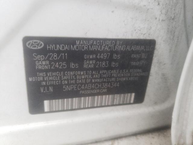 Photo 9 VIN: 5NPEC4AB4CH384344 - HYUNDAI SONATA SE 