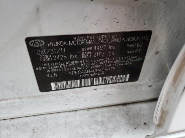 Photo 11 VIN: 5NPEC4AB4CH408075 - HYUNDAI SONATA SE 