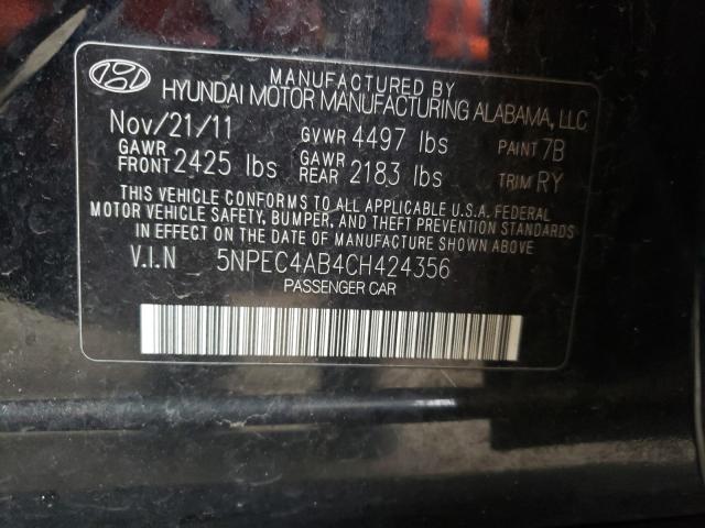 Photo 9 VIN: 5NPEC4AB4CH424356 - HYUNDAI SONATA SE 