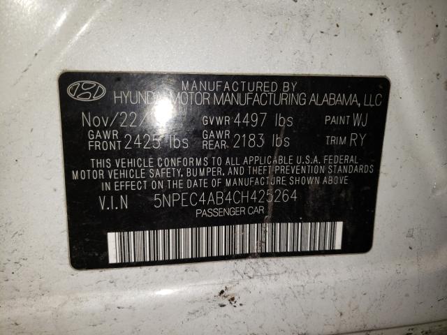 Photo 9 VIN: 5NPEC4AB4CH425264 - HYUNDAI SONATA SE 