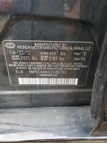 Photo 11 VIN: 5NPEC4AB4CH480703 - HYUNDAI SONATA SE 