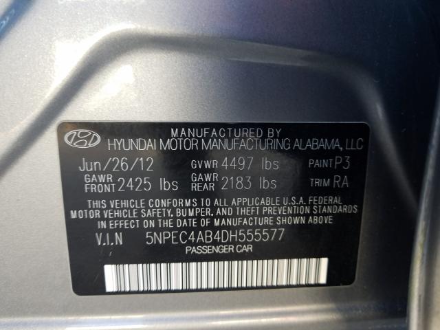 Photo 9 VIN: 5NPEC4AB4DH555577 - HYUNDAI SONATA SE 