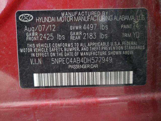 Photo 12 VIN: 5NPEC4AB4DH577949 - HYUNDAI SONATA 