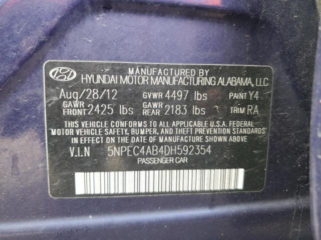 Photo 11 VIN: 5NPEC4AB4DH592354 - HYUNDAI SONATA 